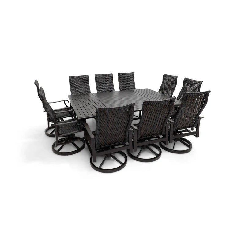 Stirling 11 Piece Woven Dining Group W/ 60"x84" Rect. Table - The Great Escape