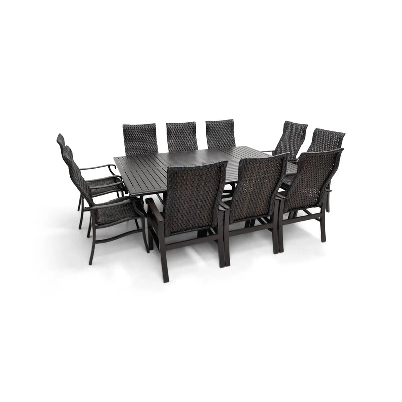 Stirling 11 Piece Woven Dining Group W/ 60"x84" Rect. Table - The Great Escape