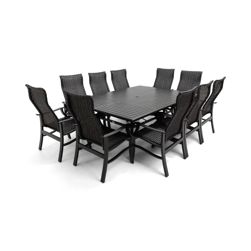 Stirling 11 Piece Woven Dining Group W/ 60"x84" Rect. Table - The Great Escape