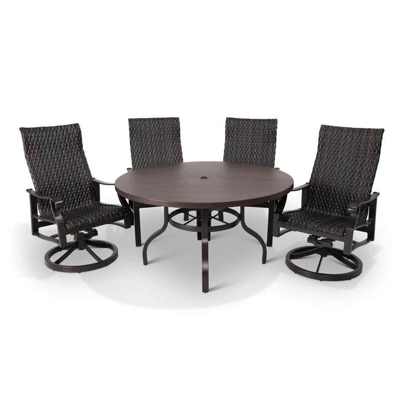 Stirling 5 Piece Woven Dining Group With 2 Swivel Rockers - The Great Escape