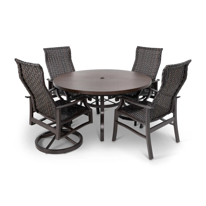 Stirling 5 Piece Woven Dining Group With 2 Swivel Rockers - The Great Escape