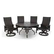 Stirling 5 Piece Woven Slat Dining Group With Two Swivel Rockers - The Great Escape