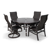 Stirling 5 Piece Woven Slat Dining Group With Two Swivel Rockers - The Great Escape