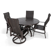 Stirling 5 Piece Woven Slat Dining Group With Two Swivel Rockers - The Great Escape