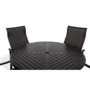 Stirling 5 Piece Woven Slat Dining Group With Two Swivel Rockers - The Great Escape