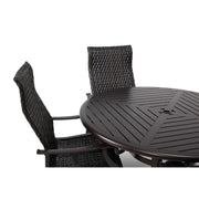 Stirling 5 Piece Woven Slat Dining Group With Two Swivel Rockers - The Great Escape