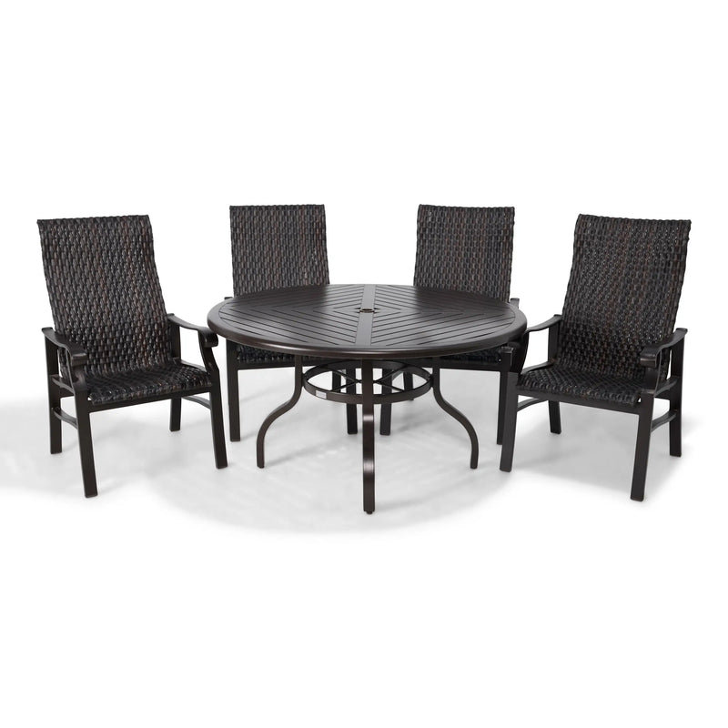 Stirling 5 Piece Woven Slat Dining Group - The Great Escape