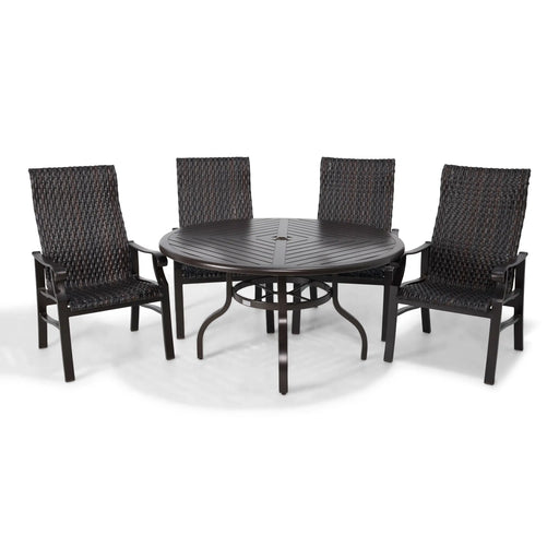 Stirling 5 Piece Woven Slat Dining Group - The Great Escape
