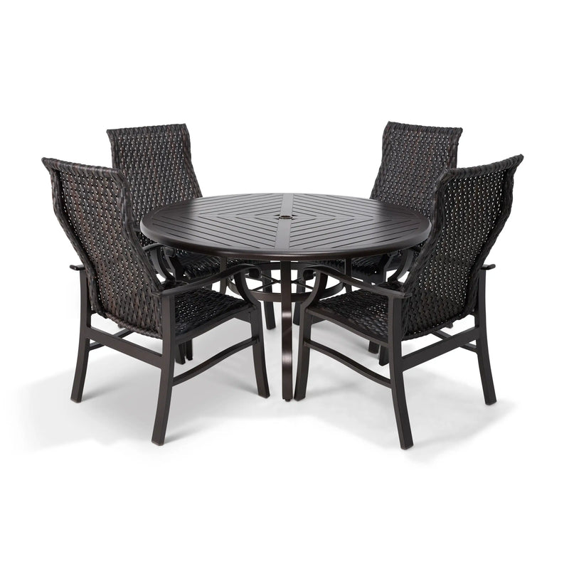 Stirling 5 Piece Woven Slat Dining Group - The Great Escape