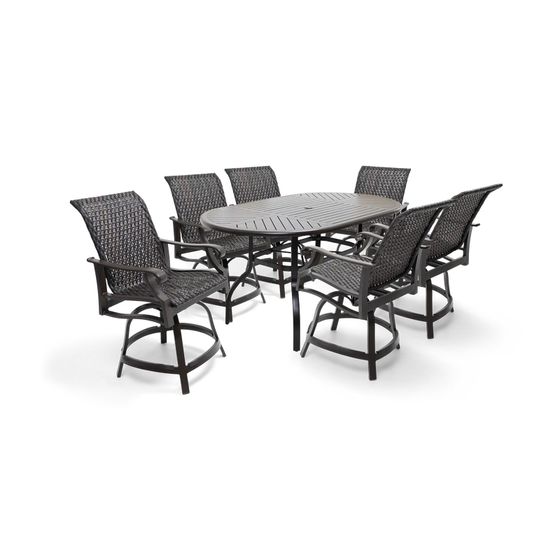 Stirling 7 Piece Woven Counter Height Group - The Great Escape