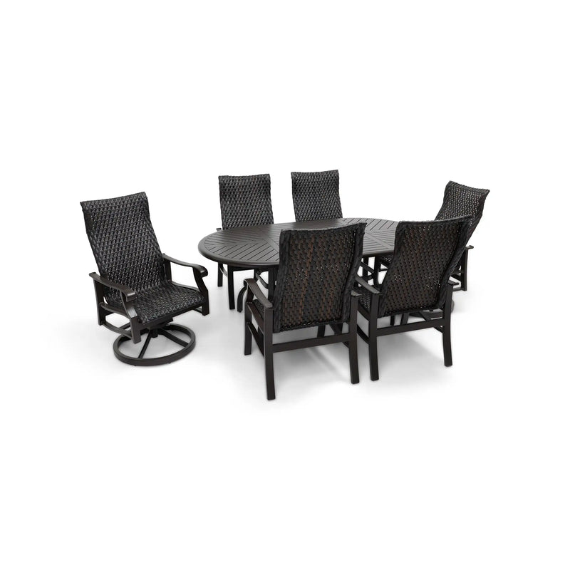 Stirling 7 Piece Woven Oval Dining Group - The Great Escape