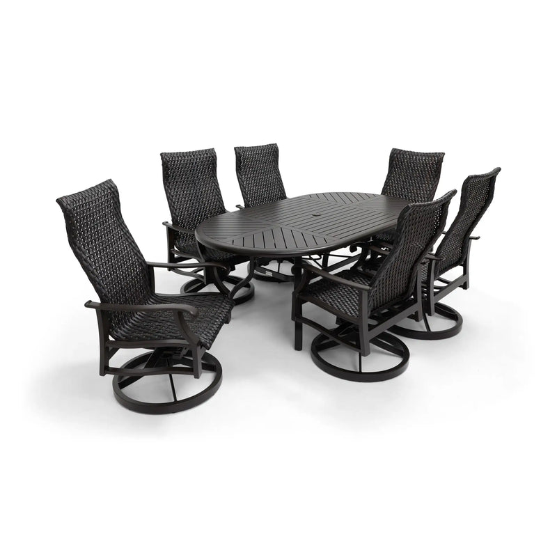 Stirling 7 Piece Woven Oval Dining Group - The Great Escape