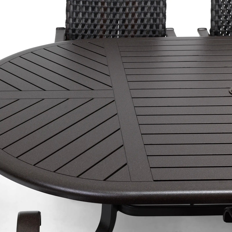 Stirling 7 Piece Woven Oval Dining Group - The Great Escape