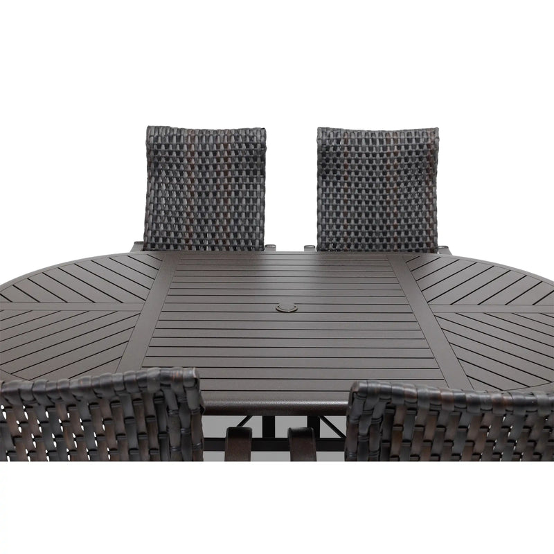 Stirling 7 Piece Woven Oval Dining Group - The Great Escape