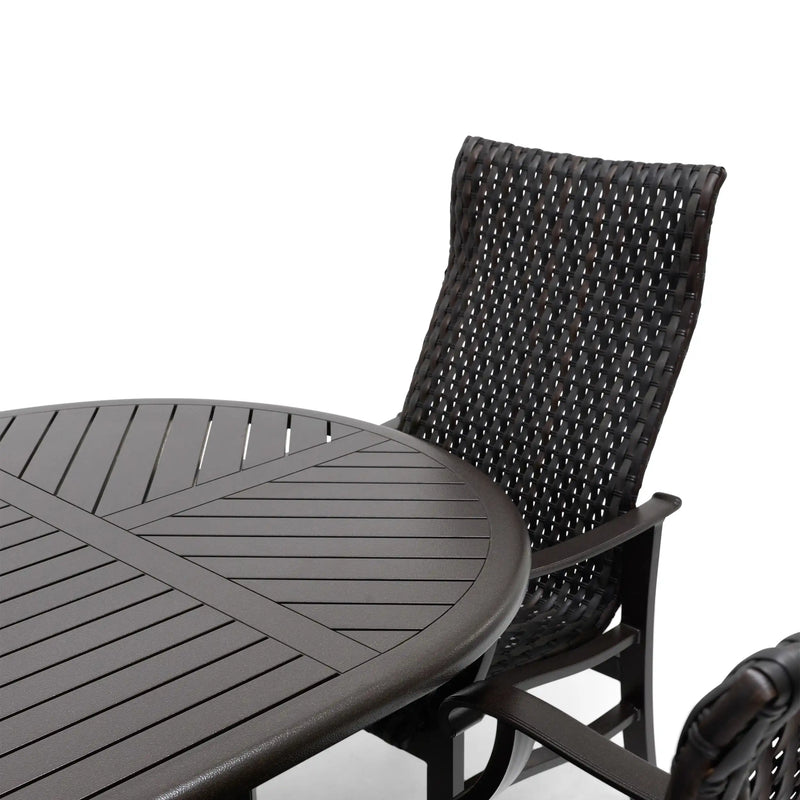 Stirling 7 Piece Woven Oval Dining Group - The Great Escape
