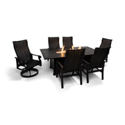 Stirling 7 Piece Woven Firepit Dining Group - The Great Escape