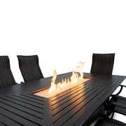 Stirling 7 Piece Woven Firepit Dining Group - The Great Escape