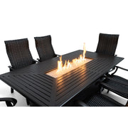 Stirling 7 Piece Woven Firepit Dining Group - The Great Escape