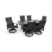 Stirling 7 Piece Woven Firepit Dining Group - The Great Escape
