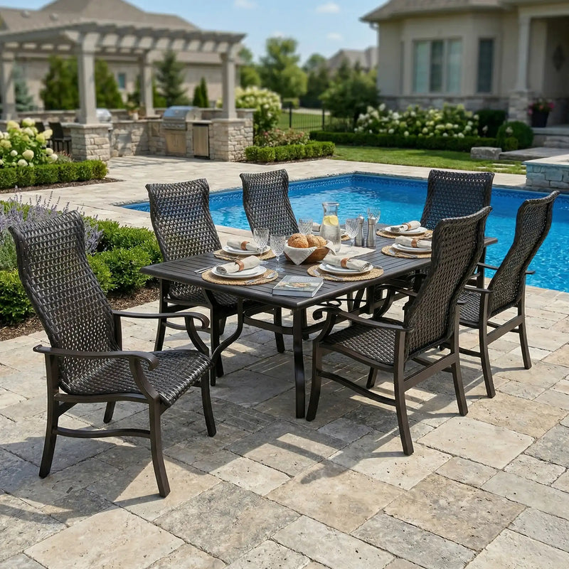 Stirling 7 Piece Woven Dining Group - The Great Escape