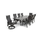 Stirling 9 Piece Woven Dining Group W/ 44"x112" Rect. Table - The Great Escape