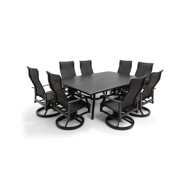 Stirling 9 Piece Woven Dining Group W/ 60"x84" Rect. Table - The Great Escape