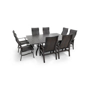Stirling 9 Piece Woven Dining Group W/ 60"x84" Rect. Table - The Great Escape