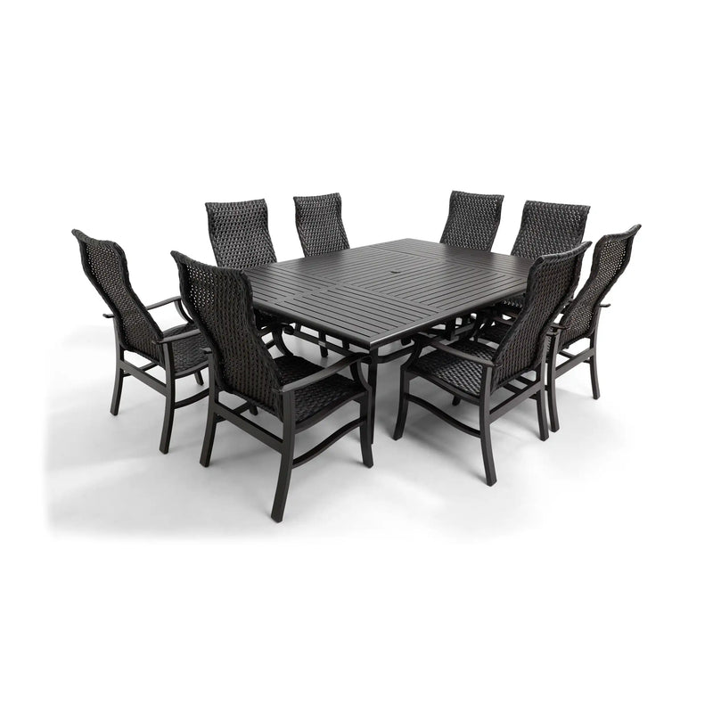Stirling 9 Piece Woven Dining Group W/ 60"x84" Rect. Table - The Great Escape