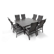 Stirling 9 Piece Woven Square Dining Group - The Great Escape