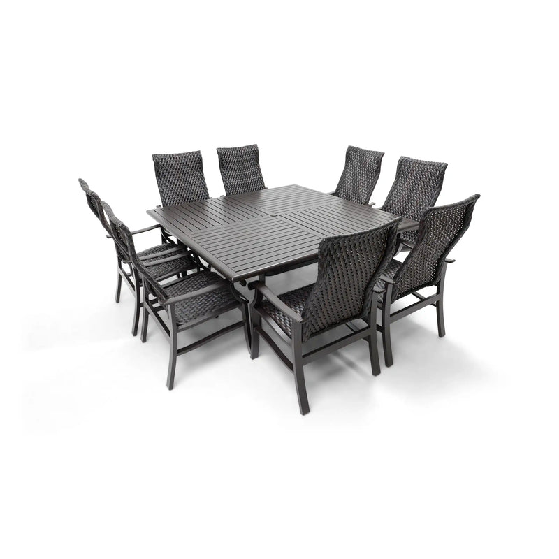 Stirling 9 Piece Woven Square Dining Group - The Great Escape