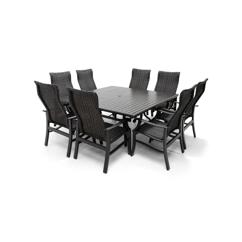 Stirling 9 Piece Woven Square Dining Group - The Great Escape