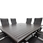 Stirling 9 Piece Woven Square Dining Group - The Great Escape