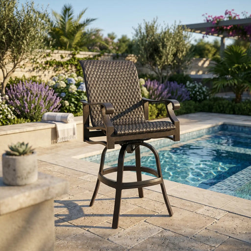 Stirling Woven Swivel Barstool - The Great Escape