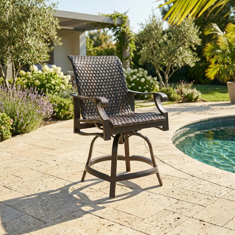 Stirling Woven Swivel Counter Height Stool - The Great Escape
