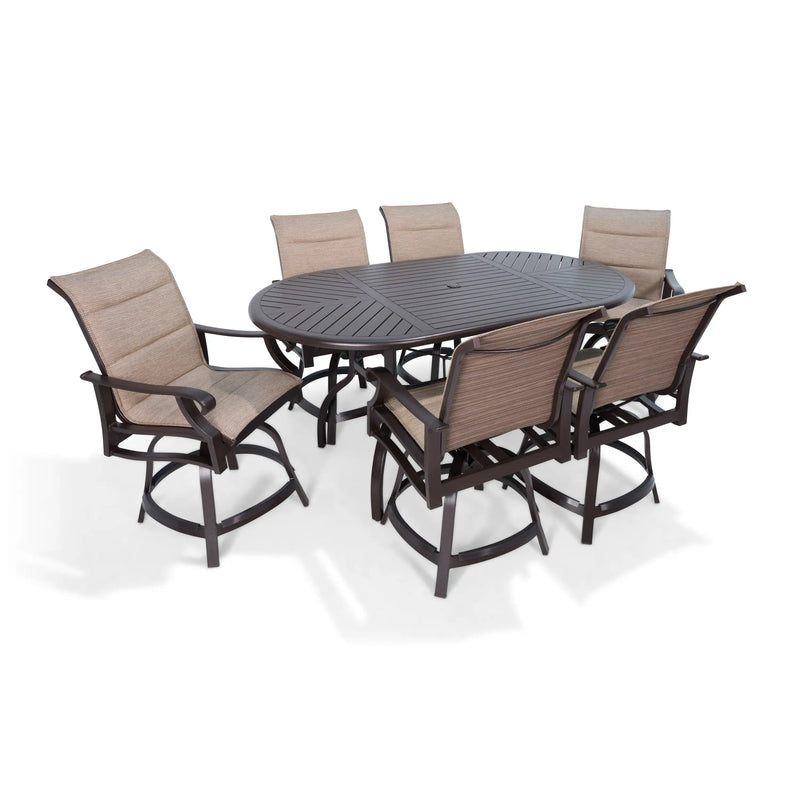 Stirling 7 Piece Padded Counter Height Group - The Great Escape