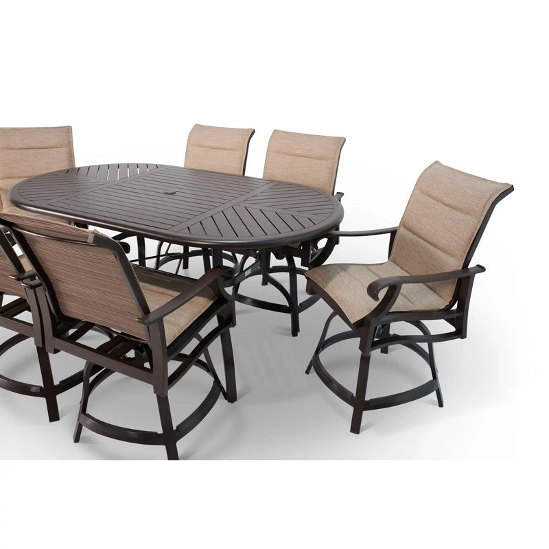 Stirling 7 Piece Padded Counter Height Group - The Great Escape