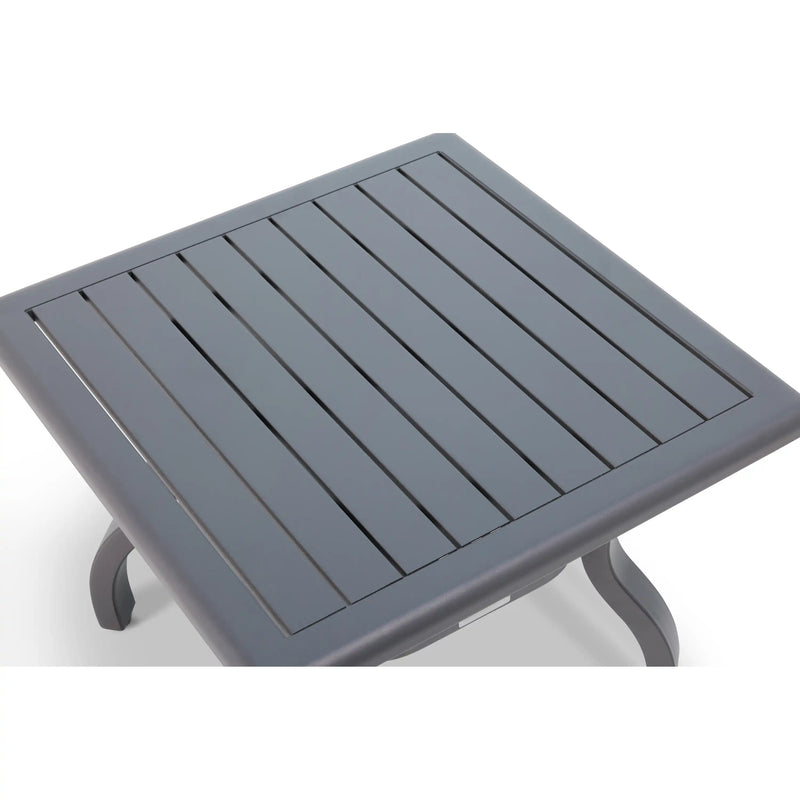 23 Inch Square Graphite Farnham Slat End Table - The Great Escape