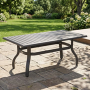 26x48 Inch Rectangle Graphite Farnham Slat Coffee Table - The Great Escape