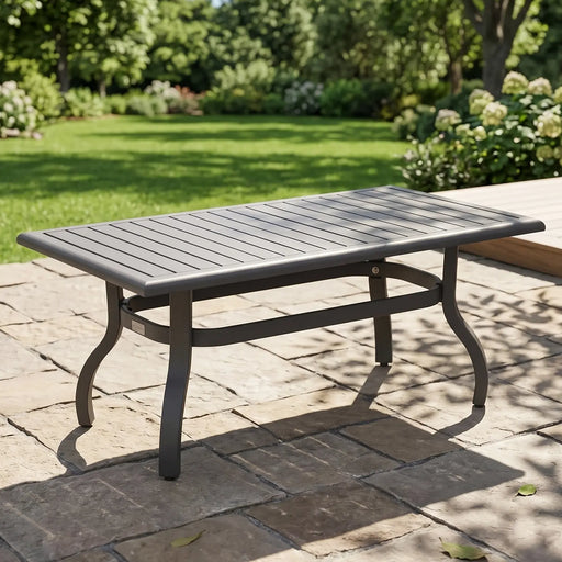 26x48 Inch Rectangle Graphite Farnham Slat Coffee Table - The Great Escape