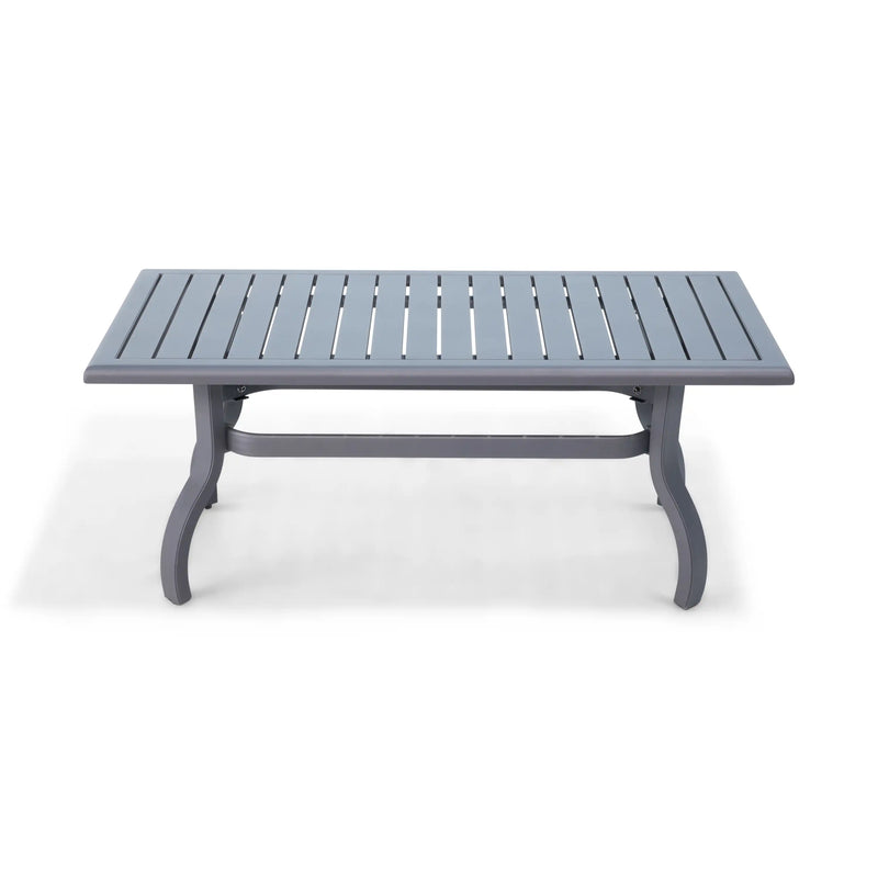 26x48 Inch Rectangle Graphite Farnham Slat Coffee Table - The Great Escape