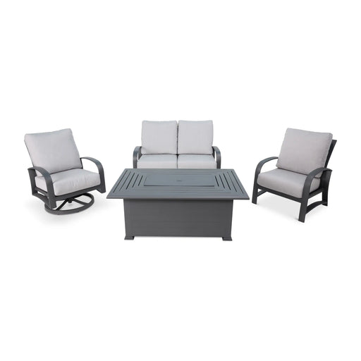 Wakefield 4 Piece Loveseat Firepit Chat Group - The Great Escape