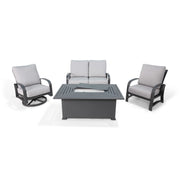 Wakefield 4 Piece Loveseat Firepit Chat Group - The Great Escape