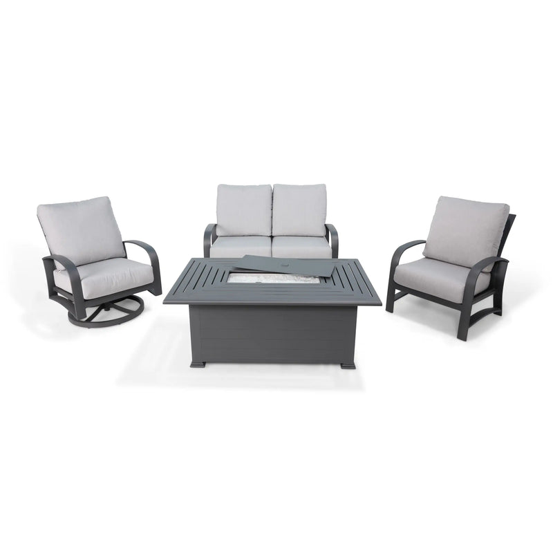 Wakefield 4 Piece Loveseat Firepit Chat Group - The Great Escape