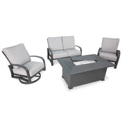 Wakefield 4 Piece Loveseat Firepit Chat Group - The Great Escape