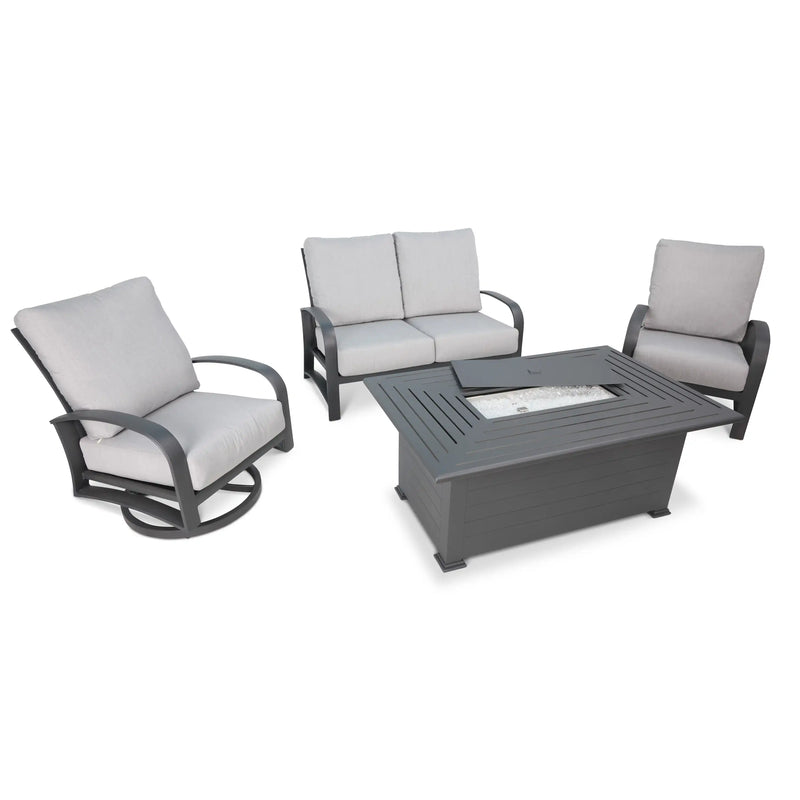 Wakefield 4 Piece Loveseat Firepit Chat Group - The Great Escape