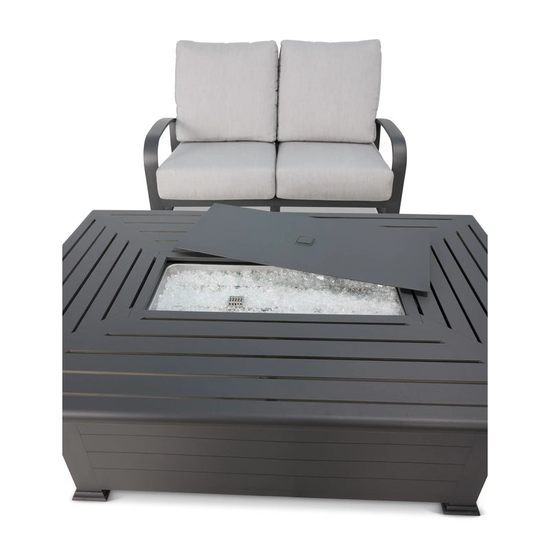 Wakefield 4 Piece Loveseat Firepit Chat Group - The Great Escape