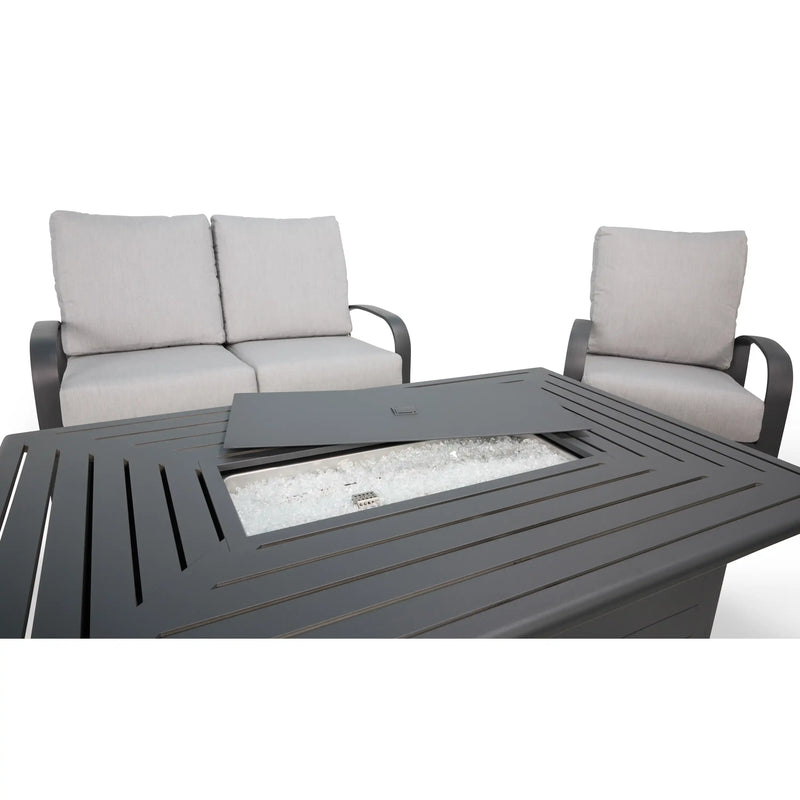 Wakefield 4 Piece Loveseat Firepit Chat Group - The Great Escape