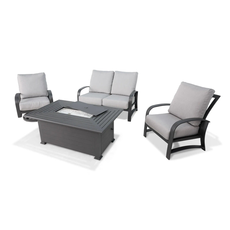 Wakefield 4 Piece Loveseat Firepit Chat Group - The Great Escape