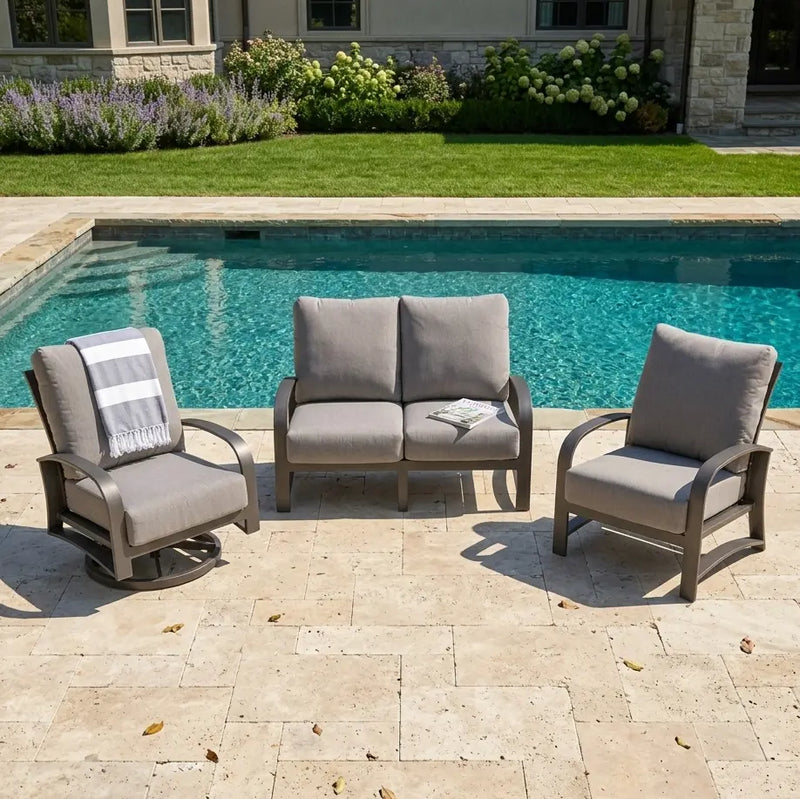 Wakefield 3 Piece Barbados Fog Loveseat Group - The Great Escape