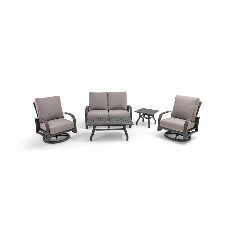 Wakefield 5 Piece Barbados Fog Loveseat Chat Group - The Great Escape